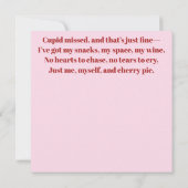 シングルズ・アウェアネス・デーの挨拶（アンチバレンタイン付き） カード (裏面)