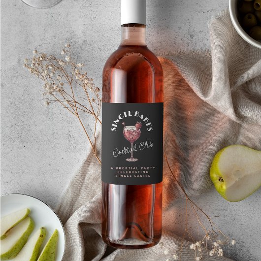 シングルバーズ ピンクカクテル ガールズナイト ワインラベル