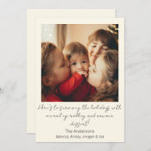 シングルフォトのホリデーポストカード シーズンカード (正面/裏面)