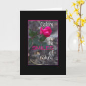 シングルベンディングピンクローズフォトブラックボーダーカスタム カード (黄色い花)