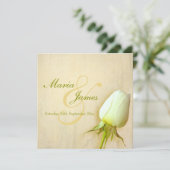 シングルホワイトローズのブーケ ウェディングスクエア招待状 招待状 (スタンド正面)