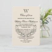 シングルレター モノグラム クラシック 大学卒業 招待状 (スタンド正面)