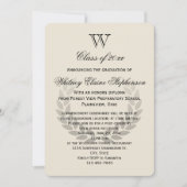 シングルレター モノグラム クラシック 大学卒業 招待状 (正面)