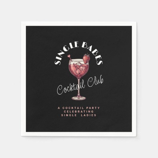 シングル女子のバレンタインデーパーティー ピンクカクテル スタンダードカクテルナプキン (正面)