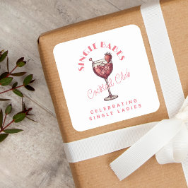 シングル女子のピンクカクテルガールズナイト スクエアシール