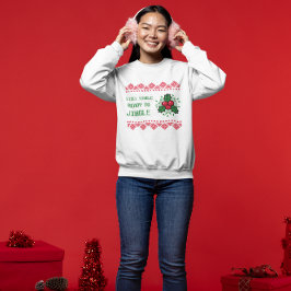 シングル続行中 クリスマスのジョークTシャツ レディース スウェットシャツ
