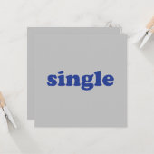"シングル"の青い文字 グレー カード (正面/裏面インサイチュ)