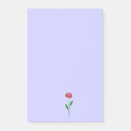 シングル アートデコ 赤いバラ 緑の葉と茎 ポストイット