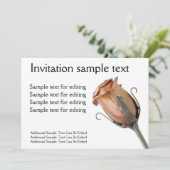 シングル スチール ローズ カード、招待状のサンプル テキスト、... 招待状 (スタンド正面)