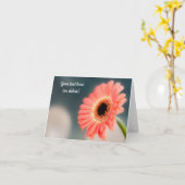 シングル ピンク ゲルバ グリーティング カード (黄色い花)