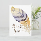 シングル フェザー ウォーターカラー サンクス フラット カード (スタンド正面)