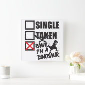 シングル.撮影。RAWR私は恐竜である スクエア壁時計 (ホーム)