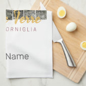 シンケテルレコリンギリアリオマッジョーレイタリアンヴィンテージ キッチンタオル (四つ折り)