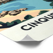 シンケ・テレ・イタリア・ヴィンテージ旅行、 ポスター (角)