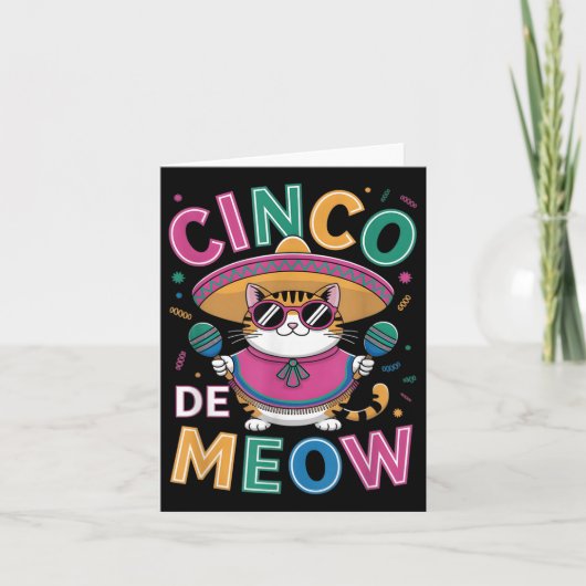 シンコおもしろい・デ・マヨメキシコ猫とソンブレロ・メンズ カード (正面)