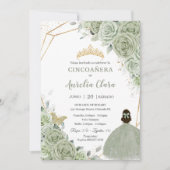 シンコアニエラセージグリーンフローラ金ゴールドプリンセスドレス 招待状 (正面)