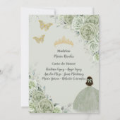 シンコアニエラセージグリーンフローラ金ゴールドプリンセスドレス 招待状 (裏面)