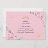 シンコアニエラピンクローズフローラ蝶の写真 招待状 (裏面)