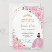 シンコアニエラピンクローゼスフローラ金ゴールドプリンセスクラウン 招待状 (正面)