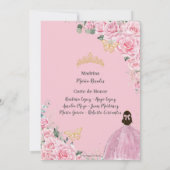 シンコアニエラピンクローゼスフローラ金ゴールドプリンセスクラウン 招待状 (裏面)