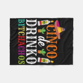 シンコデドリンコアチョスシンコデマヨパーティー女性私 フリースブランケット (正面(横))