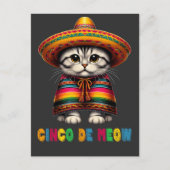 シンコデマヨおもしろいメキシコ猫ソンブレロ・ミウ シーズンポストカード (正面)