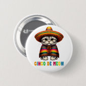シンコデマヨおもしろいメキシコ猫ソンブレロ・ミウ 缶バッジ (正面&裏面)