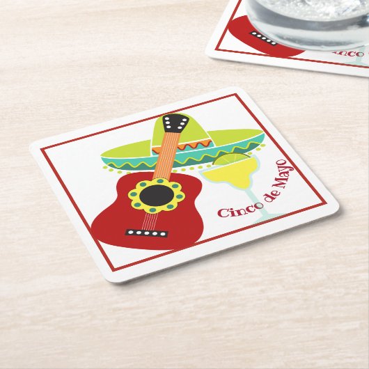 シンコデマヨお祝い紙コースター スクエアペーパーコースター (アングル)