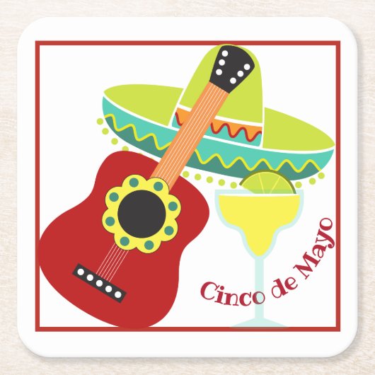 シンコデマヨお祝い紙コースター スクエアペーパーコースター (正面)