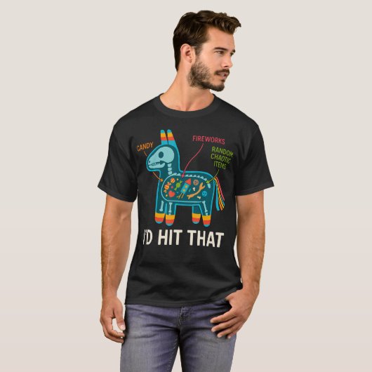 シンコデマヨでピニャータを叩きたい コメディグッズ Tシャツ (正面フル)