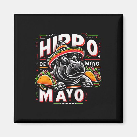 シンコデマヨのカバ メキシコ風カバ ジョークグッズ マグネット (正面)