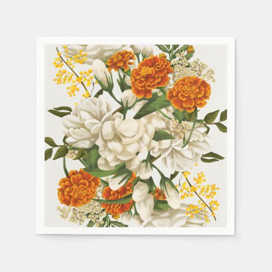 シンコデマヨウォータカラーフローラ スタンダードカクテルナプキン (正面)