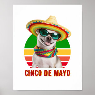 シンコデマヨソンブレロチワワとサングラス ポスター