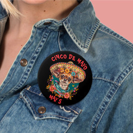 シンコデマヨチワワSombrero & Serapeを着た 缶バッジ