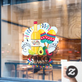 シンコデマヨテキラメキシコビジネス ウィンドウサイン (カフェ窓)