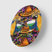 シンコデマヨネパロット ラウンド壁時計 (傾斜)