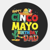 シンコデマヨネーズ誕生日トパパハッピーバースデーファテ ラウンドシール (正面)