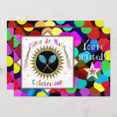 シンコデマヨパーティの招待状-フェスティバルカラフル, 招待状 (正面/裏面)