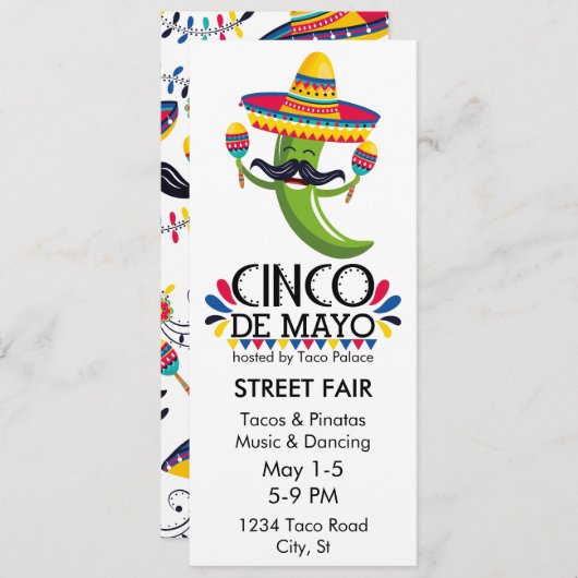 シンコデマヨパーティーペッパーソンブレロ 招待状 (正面/裏面)