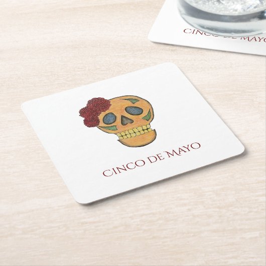 シンコデマヨフィエスタシュガースカルパーティー スクエアペーパーコースター (アングル)