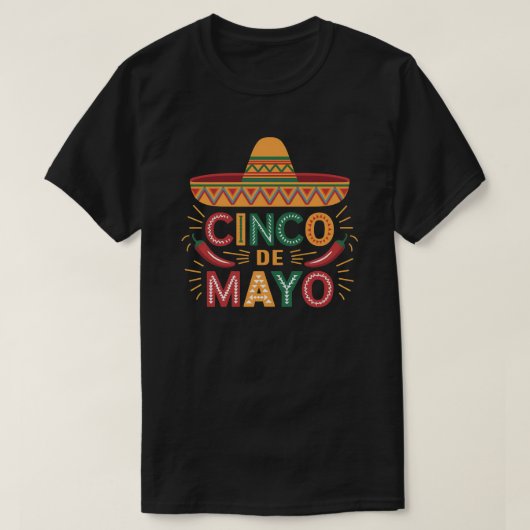 シンコデマヨフィエスタソンブレロ Tシャツ (デザイン正面)