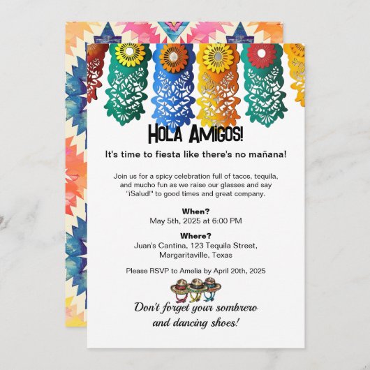 シンコデマヨフィエスタバカラフルナー 招待状 (正面/裏面)