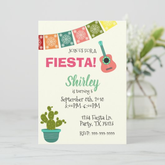 シンコデマヨフィエスタ誕生日ガール招待状 招待状 (スタンド正面)