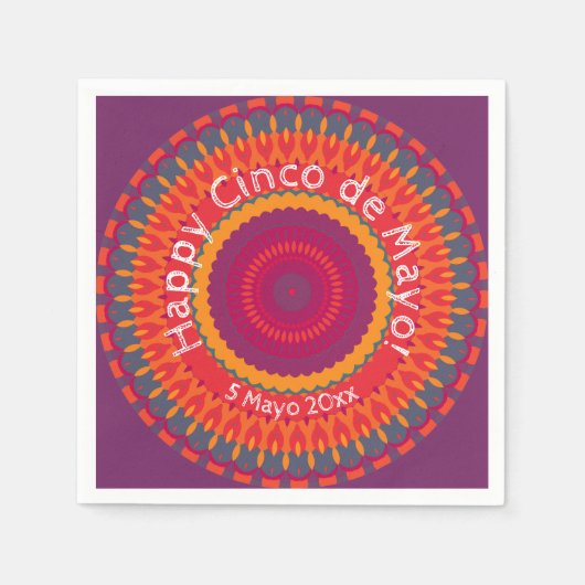 シンコデマヨフェスタ万華鏡のように千変万化するパターンパーティー スタンダードカクテルナプキン (正面)