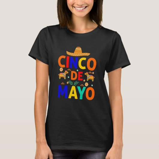 シンコデマヨブリトスメキシコタコスとアボカド7 Tシャツ (正面)
