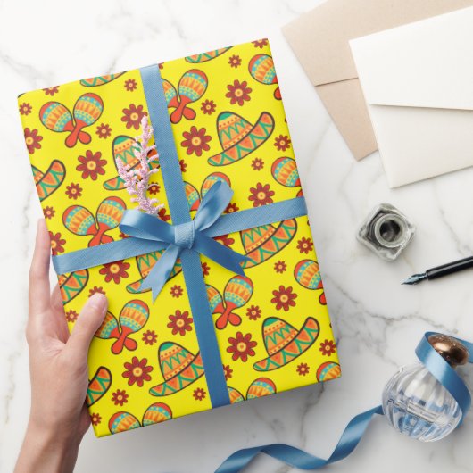 シンコデマヨマラカス'ソンブレロス ラッピングペーパー (ギフト)