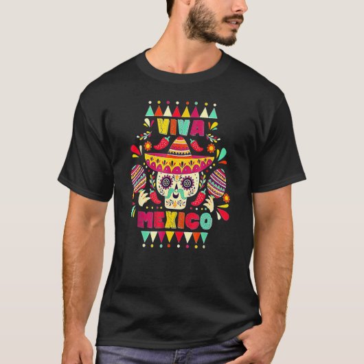 シンコデマヨメキシカンクロスサングラススカルムスタ Tシャツ (正面)