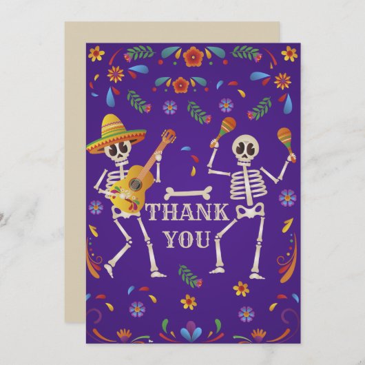 シンコデマヨメキシカンフィエスタスカルありがとう 招待状 (正面/裏面)