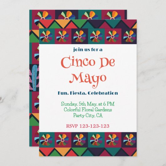 シンコデマヨメキシカンフィエスタパーティー 招待状 (正面/裏面)