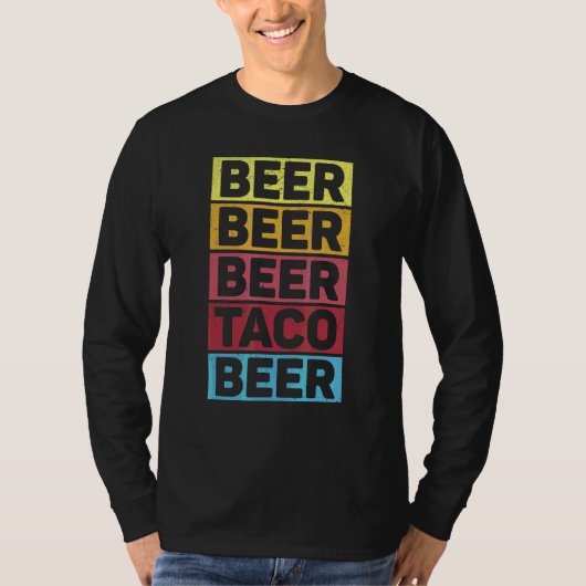 シンコデマヨメキシコビールタコビール Tシャツ (正面)